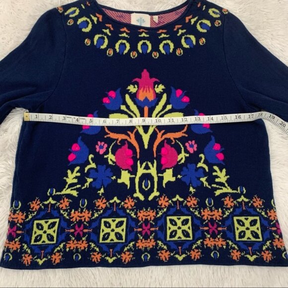 Anthropologie onogram loral ntarsia weater - Picture 15 of 16